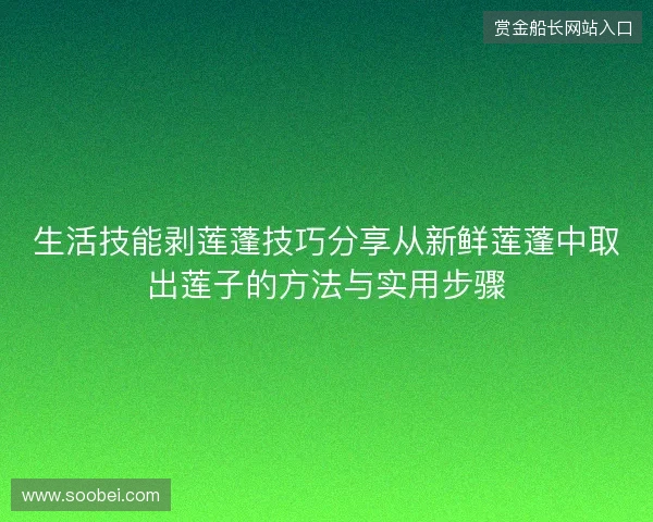 生活技能剥莲蓬技巧分享从新鲜莲蓬中取出莲子的方法与实用步骤