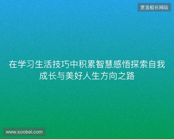 在学习生活技巧中积累智慧感悟探索自我成长与美好人生方向之路
